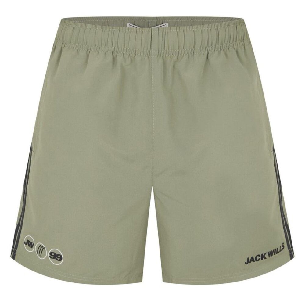 Jack Wills Mens Stripe Swim Shorts / Silver Sage